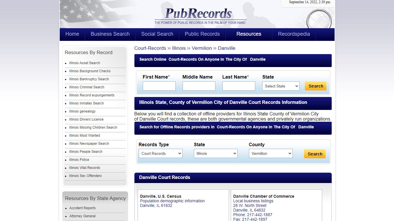Danville, Vermilion County, Illinois Court Records - Pubrecords.com